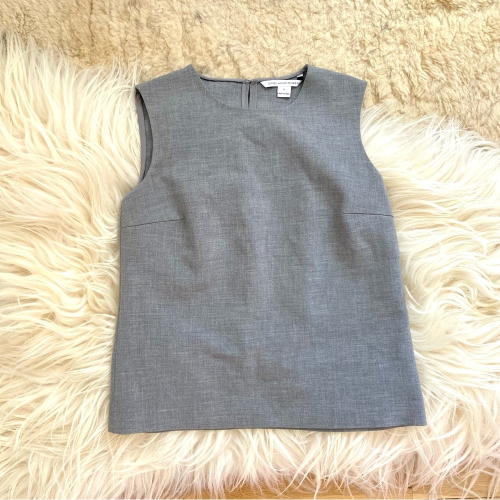 Diane Von Furstenberg DVF Grey Sleeveless Top